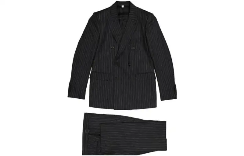 Burberry Business Suits Men's Black Lapel Moderate