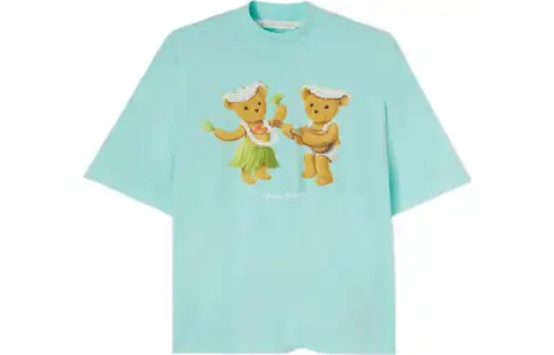 PALM ANGELS T Shirts Women's Neon Green Crew Neck Moderate Straight Fit