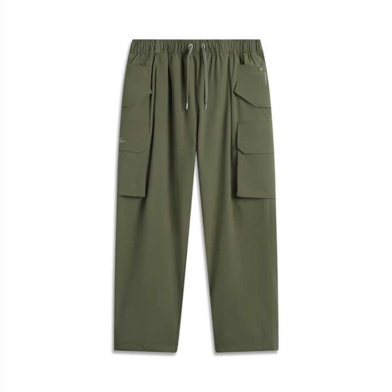 Li Ning Sports Life Collection Sports Pants Men’s Army Canvas Green
