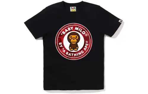 A BATHING APE Colors Milo Busy Work Tee Black/Red