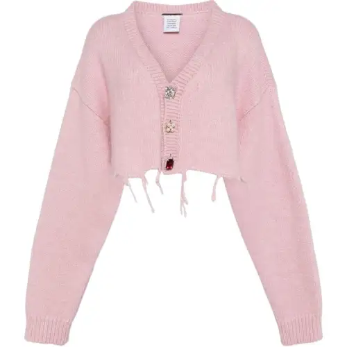 Vetements Cropped V neck Cardigan