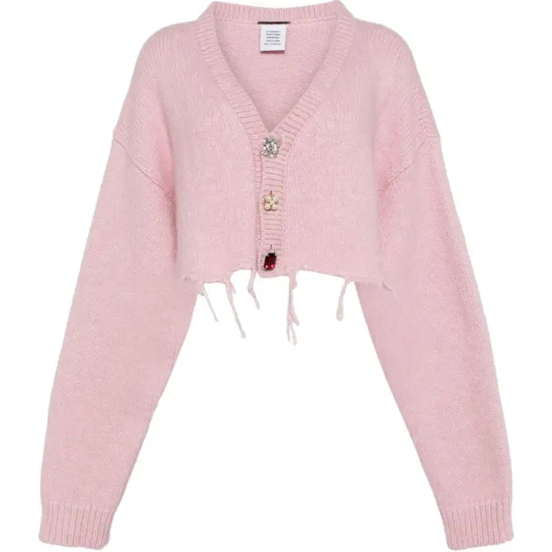 Vetements Cropped V neck Cardigan