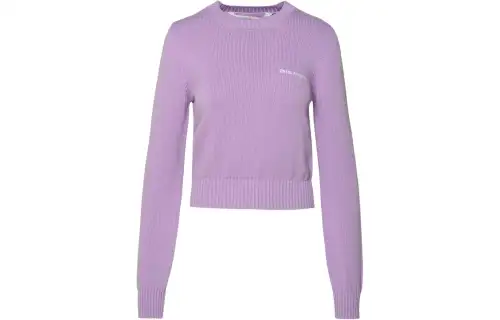 PALM ANGELS Logo Embroidered Crewneck Knitted Jumper