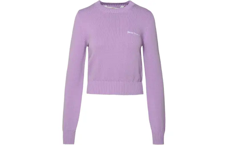 PALM ANGELS Logo Embroidered Crewneck Knitted Jumper