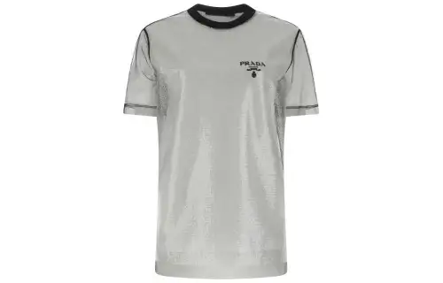 PRADA T Shirts Women's Black Crew Neck Moderate Straight Fit