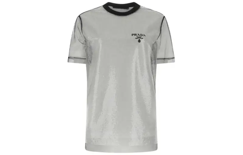 PRADA T Shirts Women's Black Crew Neck Moderate Straight Fit