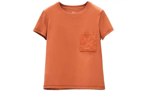 HERMES T Shirts Women's Orange Crew Neck Moderate Straight Fit