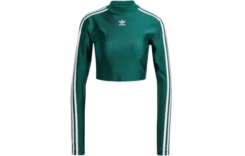 adidas originals Adicolor 3-Stripes Cropped Long Sleeve Tee Green