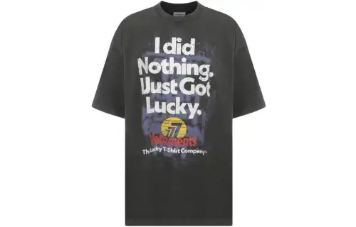 Vetements I Got Lucky T Shirt 'Washed Black'