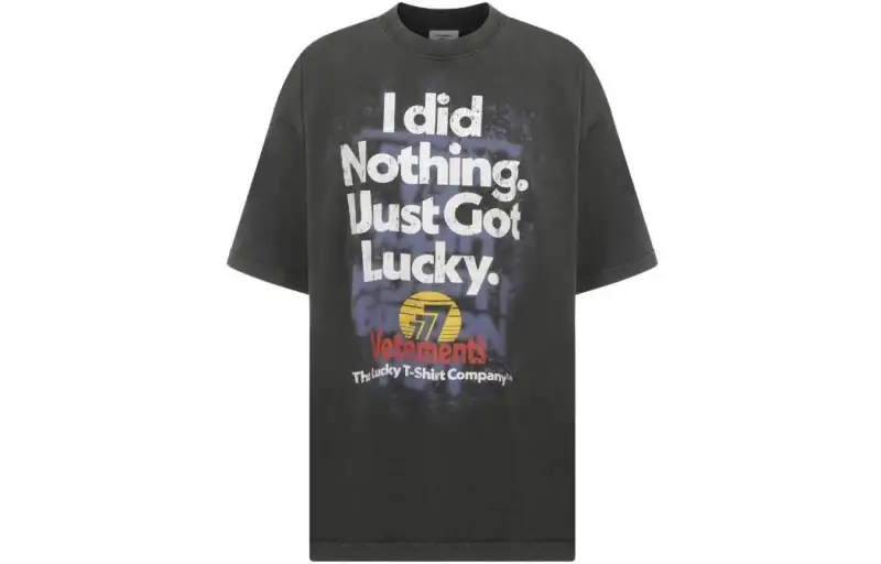 Vetements I Got Lucky T Shirt 'Washed Black'