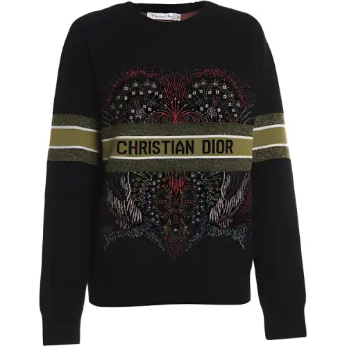 DIOR Sweaters Women's Black Crew Neck Moderate Other