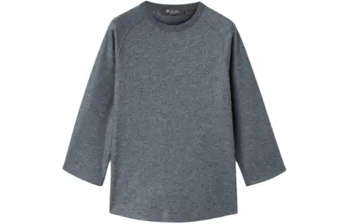 Loro Piana T Shirts Women's Light Grey Crew Neck Moderate Straight Fit