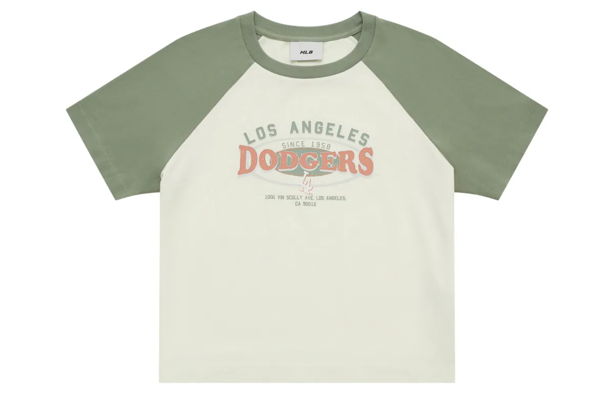 MLB Preppy Style Collection Los Angeles Dodgers SS25 T Shirt Women's Cream