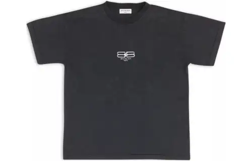 Balenciaga Bb Paris Icon Medium Fit T Shirt Black