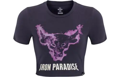Under Armour Crop Tops Women's Purple Crew Neck Moderate