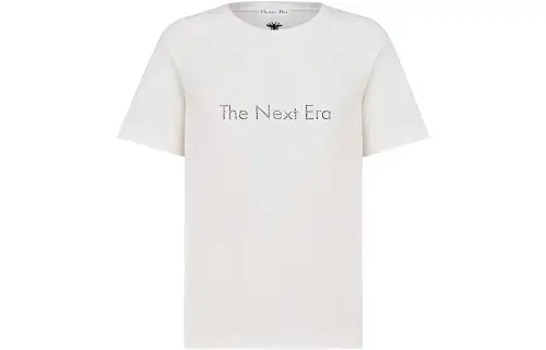 DIOR FW22 Letter Print Crew Neck Short Sleeved T Shirt Women's White