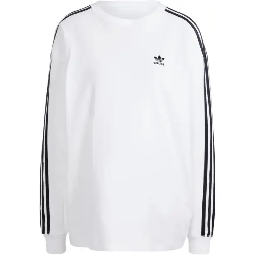Adidas Originals 3 Stripes Drop Shoulder Sleeve T Shirt Women's White