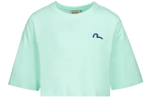 EVISU Crop Tops Women's Crew Neck Moderate