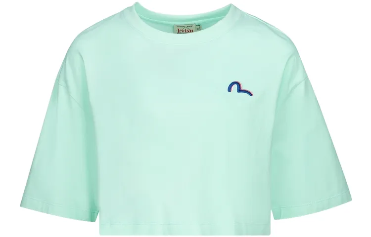 EVISU Crop Tops Women's Crew Neck Moderate