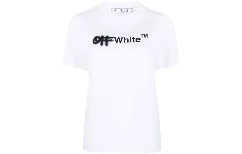 OFF WHITE FW22 T Shirts Women's White Crew Neck Moderate Straight Fit