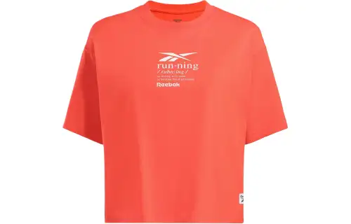 Reebok Drop Shoulder Sleeve T Shirt Women's Bright Orange