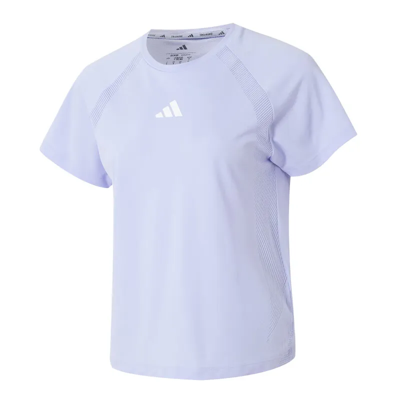Adidas T-Shirts Women's Purple Crew Neck Moderate Other