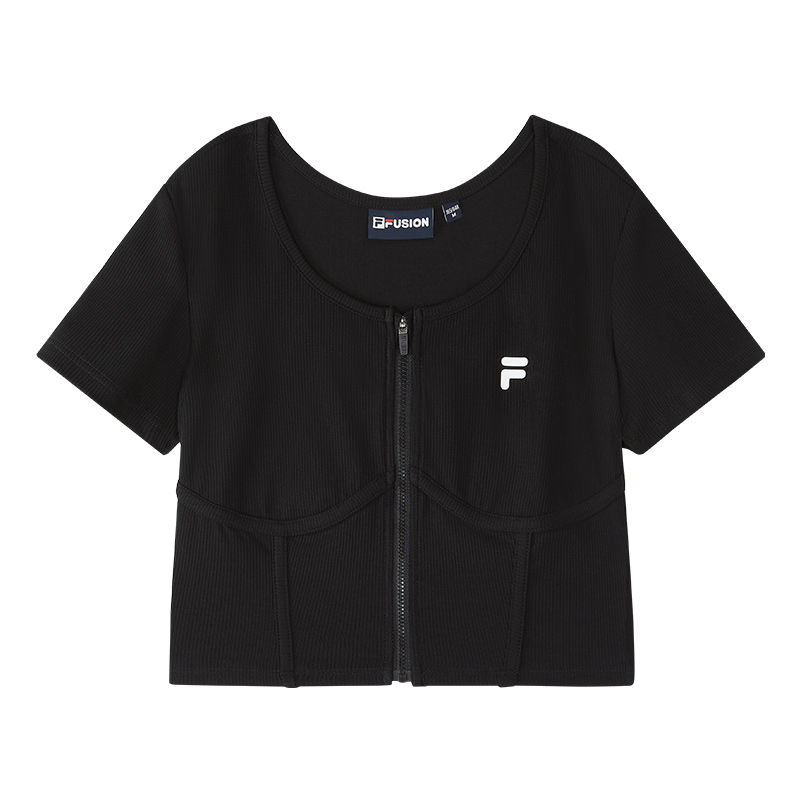 Женская футболка Fila укороченная (черная)