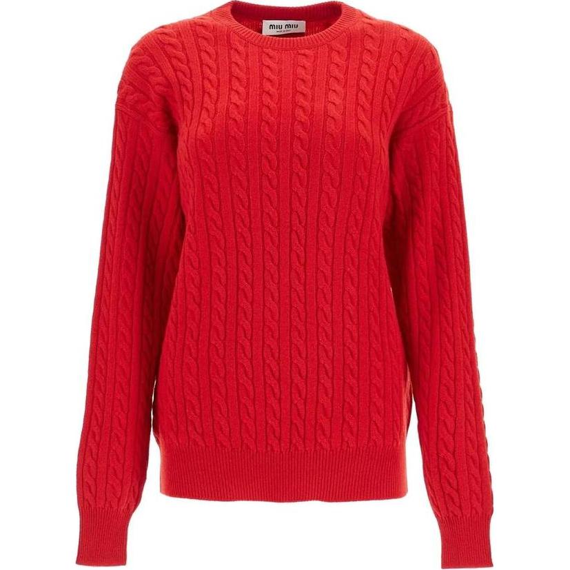 MIU MIU Crew neck Cable knit Jumper