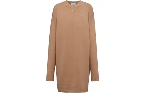 PRADA Sweaters Women's Brown Crew Neck Moderate Other