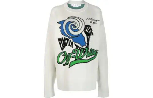 OFF WHITE Sweaters Women's Ecru Crew Neck Moderate Other