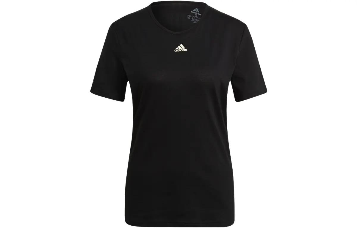 Adidas T-Shirts Women's Black Crew Neck Moderate Straight Fit