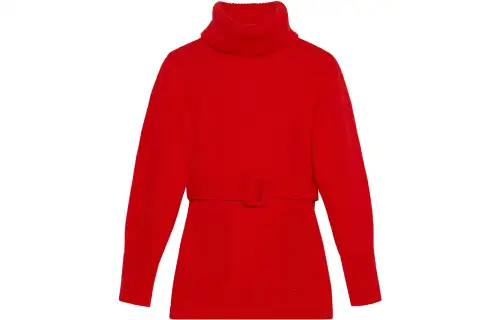 GUCCI Sweaters Women's Red Turtleneck Moderate Set