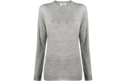 PRADA Sweaters Women's Gray Crew Neck Moderate Other