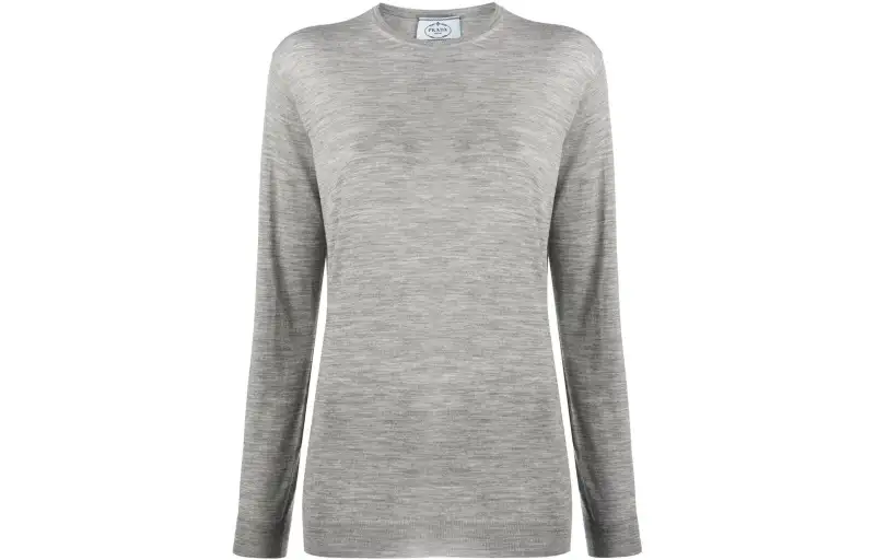 PRADA Sweaters Women's Gray Crew Neck Moderate Other