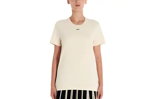 OFF WHITE Regular Sleeve T Shirt Women's Ecru