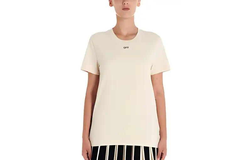 OFF WHITE Regular Sleeve T Shirt Women's Ecru