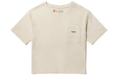 Timberland Crop Tops Women's Undyed Crew Neck Moderate
