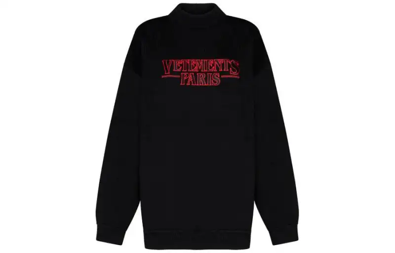 Vetements Logo Embroidered Knit Sweater