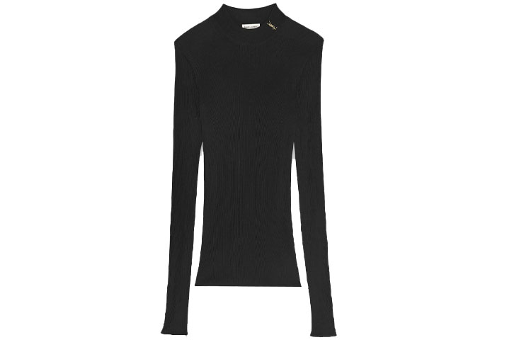 Женский свитер SAINT LAURENT В рубчик (черный)