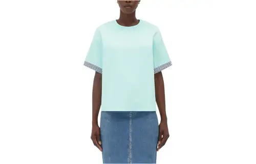 Bottega Veneta SS24 T Shirt Women's Light Turquoise Stone Color
