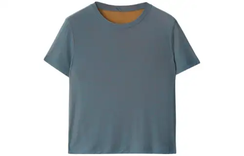 Burberry T Shirts Women's Blue Crew Neck Moderate Straight Fit