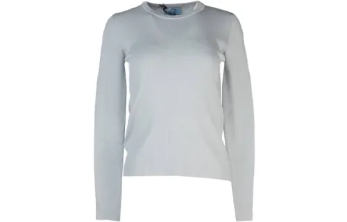 PRADA Sweaters Women's Gray Crew Neck Moderate Base Layer