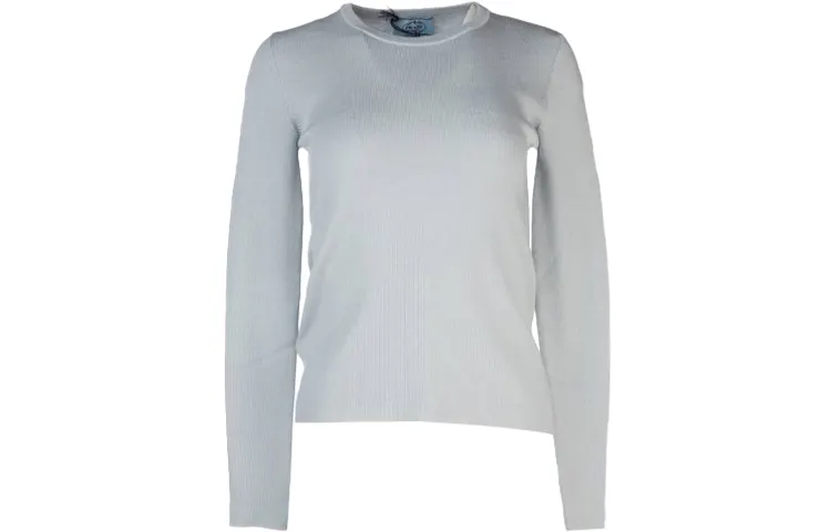 PRADA Sweaters Women's Gray Crew Neck Moderate Base Layer