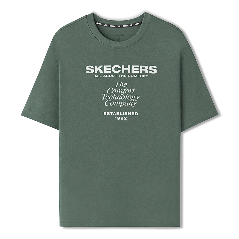 Женская футболка Skechers светло-зеленая (с принтом)