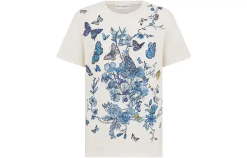 DIOR FW23 Drop Shoulder Sleeve T Shirt Women's White