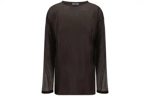 PRADA Sweaters Women's Brown Crew Neck Moderate Other