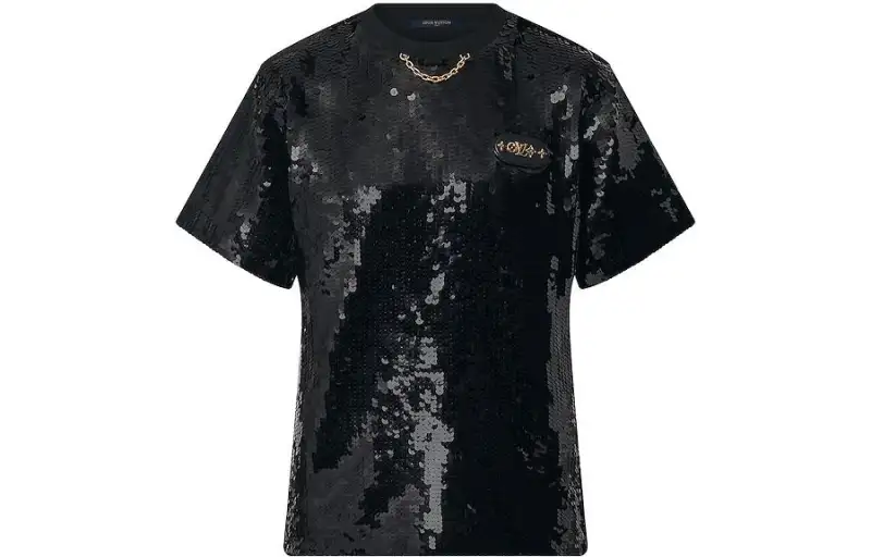 LOUIS VUITTON T Shirts Women's Black Crew Neck Moderate Other