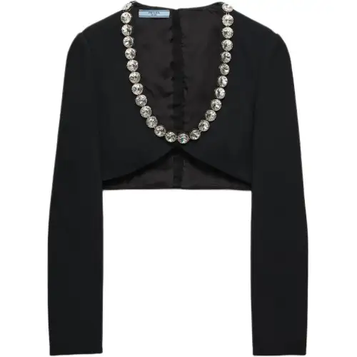PRADA Crop Tops Women's Black Moderate