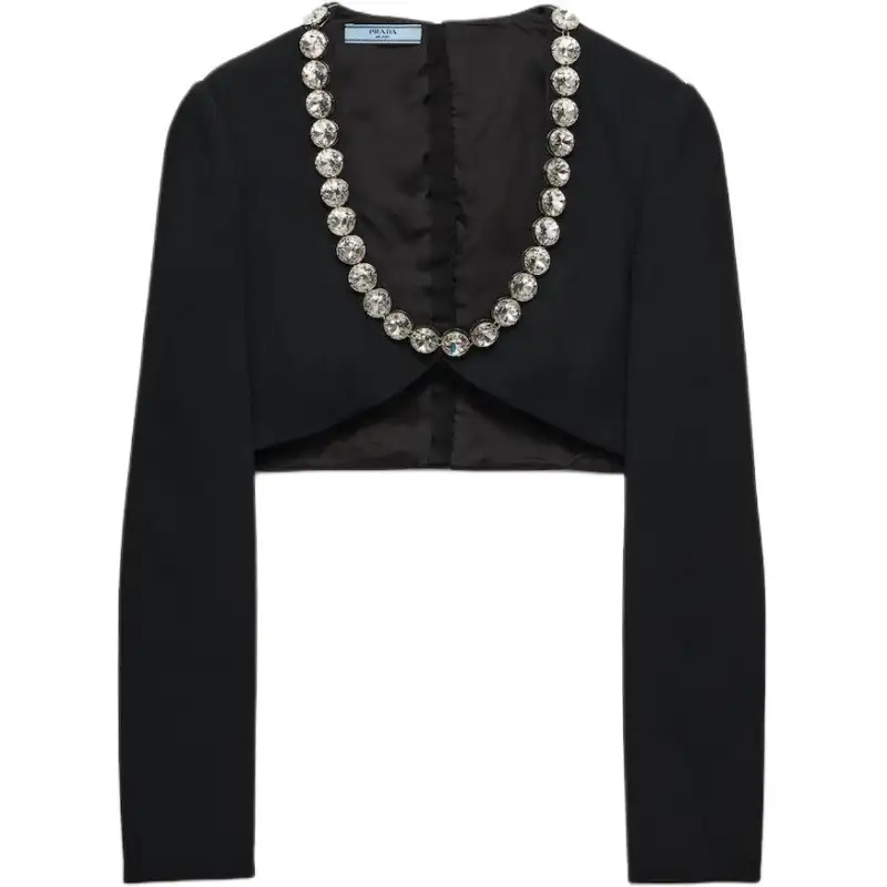 PRADA Crop Tops Women's Black Moderate