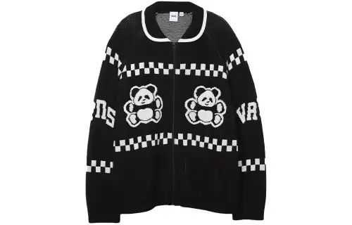 Vans Sweaters Women's Black Lapel Moderate Cardigan